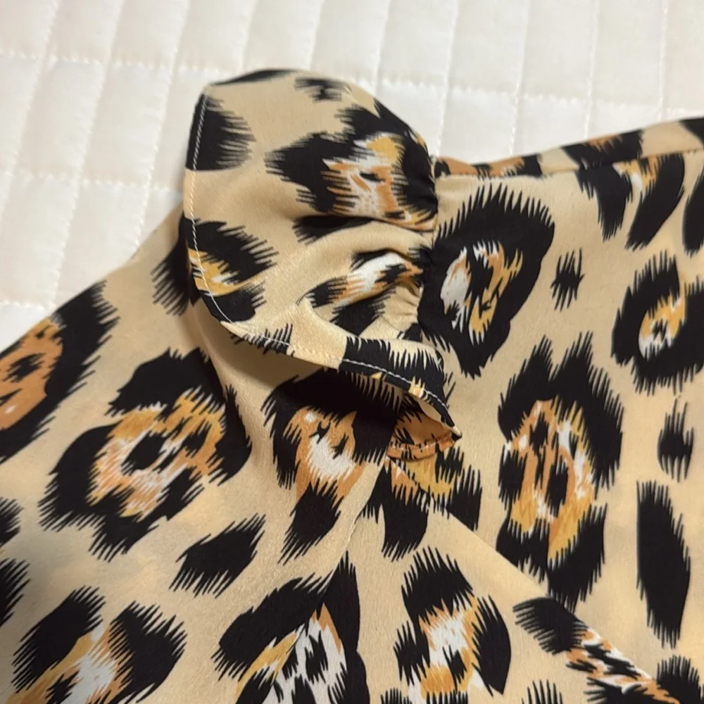 English Factory Leopard Ruffle Top - Picture 3 of 5